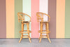 Pair of Old Florida Rattan Bar Stools