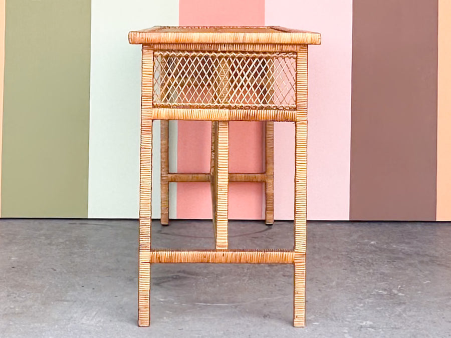 Old Florida Rattan Console