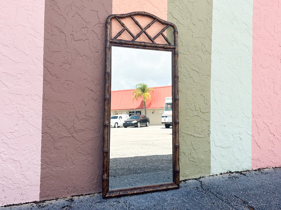 Tortoiseshell Faux Bamboo Mirror