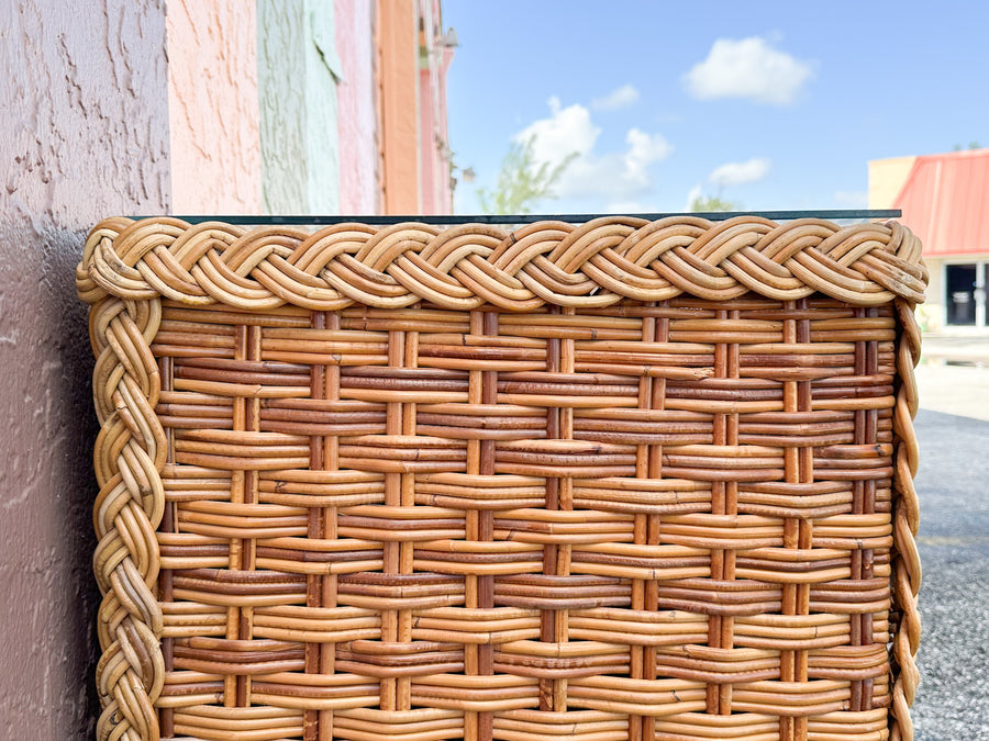 Braided Rattan Wrapped Dresser