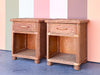 Pair of Coastal Rattan Nightstands