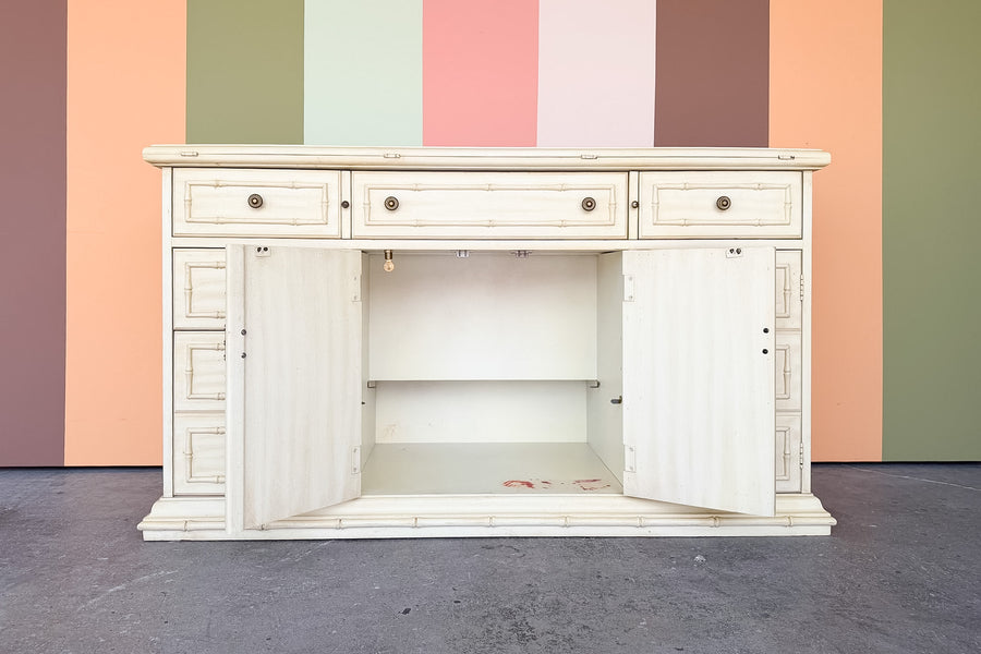 Thomasville Faux Bamboo Flip Top Server