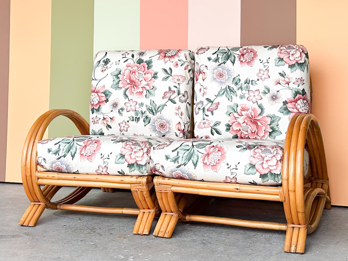 Old Florida Rattan Loveseat
