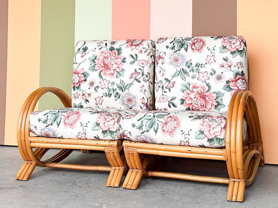 Old Florida Rattan Loveseat