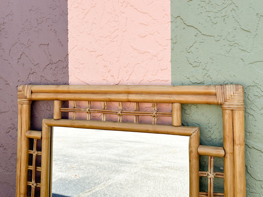 Rattan Grid MIrror
