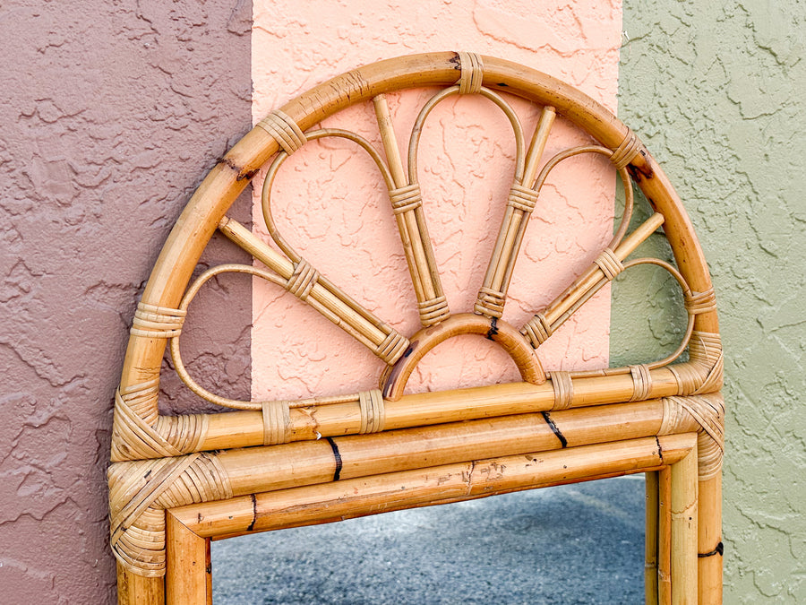 Old Florida Rattan Sunburst Mirror