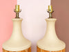 Pair of Ceramic and Bamboo Lamps