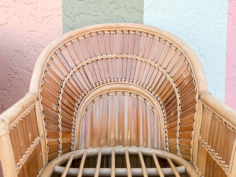 Pair of Island Chic Split Bamboo Lounge Chairs