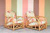 Pair of Old Florida Rattan Lounge Chairs