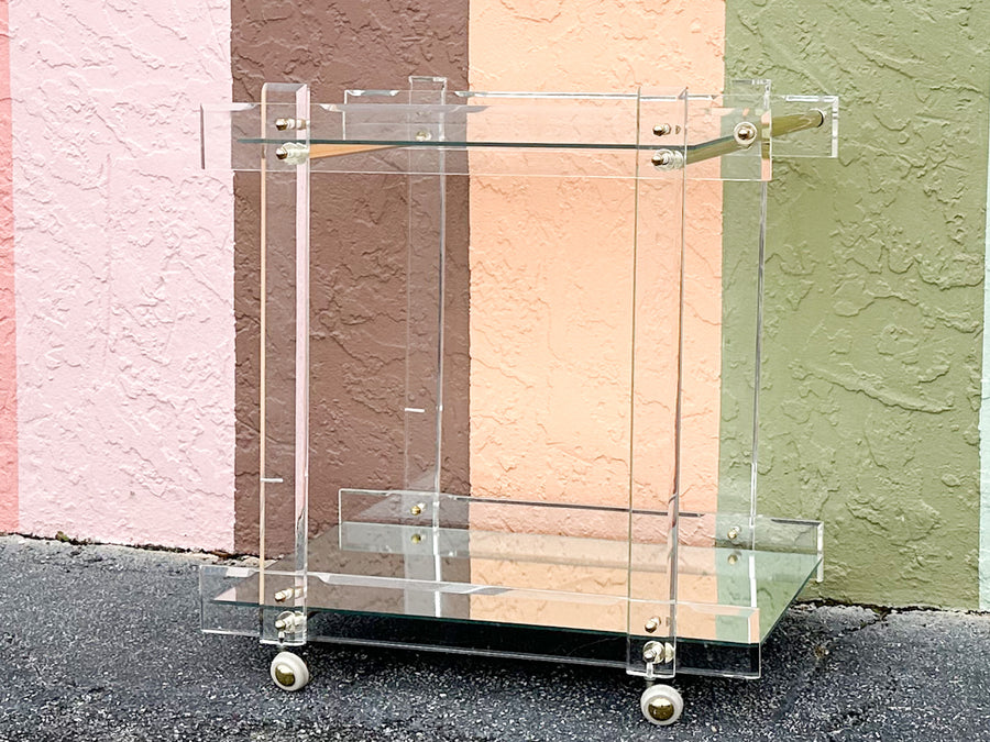Glam Lucite Bar Cart