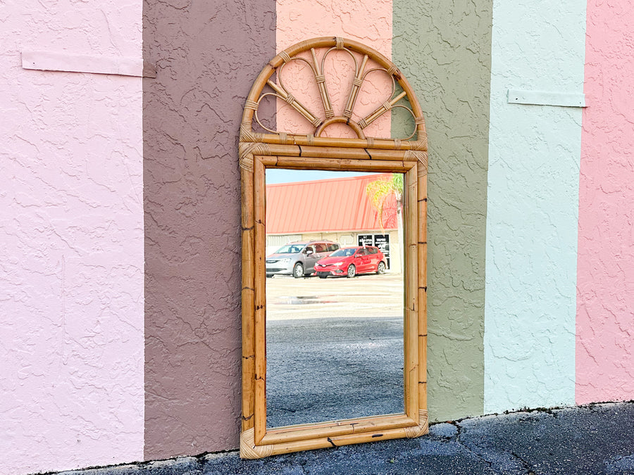 Old Florida Rattan Sunburst Mirror