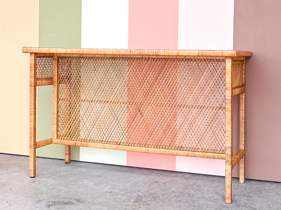 Old Florida Rattan Console