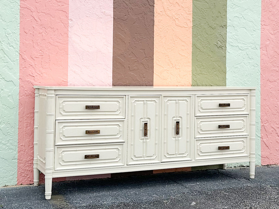 Greek Key and Faux Bamboo Dresser