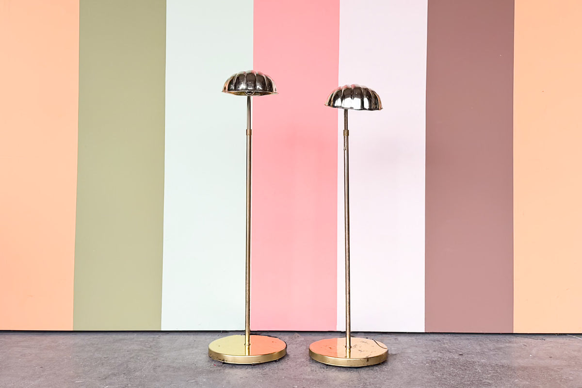 Pair of MCM Clam Shell Lamps