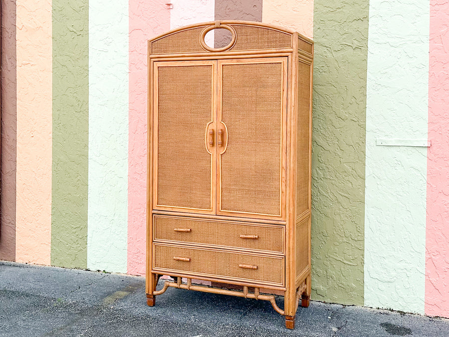Coastal Chic Rattan Armoire