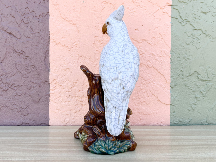 Pair of Ceramic Cockatoos