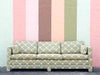 Pink and Green Plaid Upholstered Sofa
