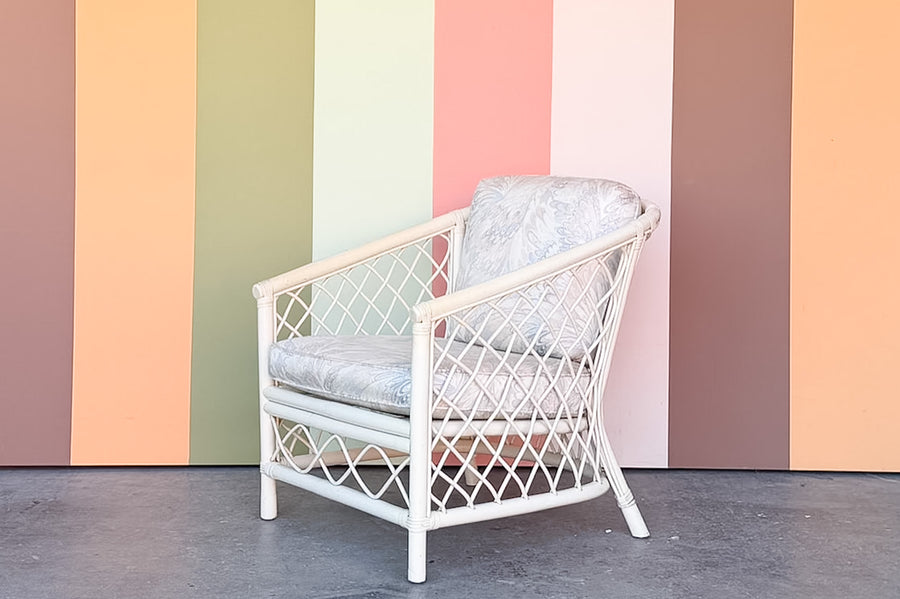 Ficks Reed Rattan Lattice Lounge Chair