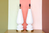 Pair of MCM Fluted White Ceramic Lamps