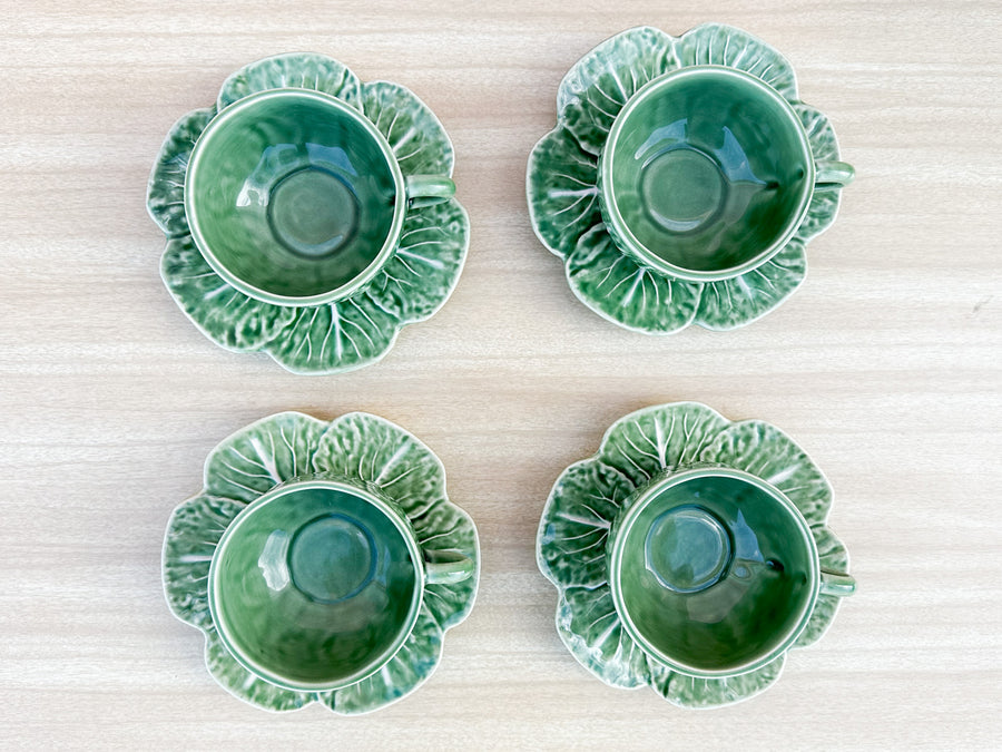 Secia Portugal Lettuce Teacups and Saucers