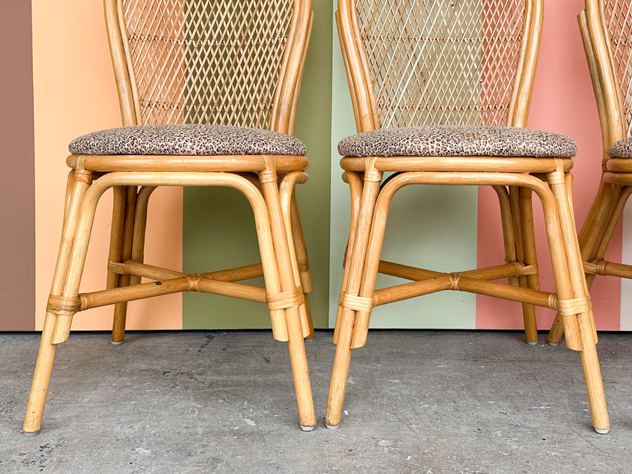 Set of Four Rattan Dining Chairs