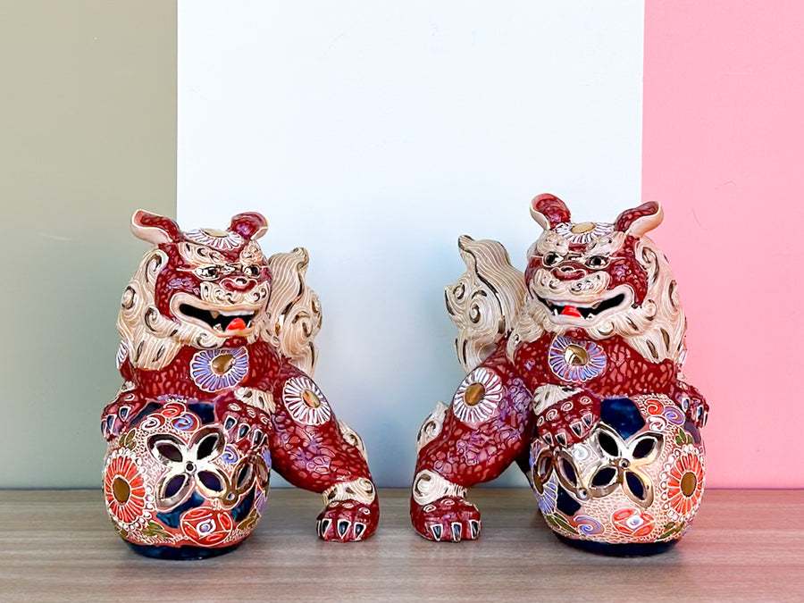 Pair of Colorful Foo Dogs