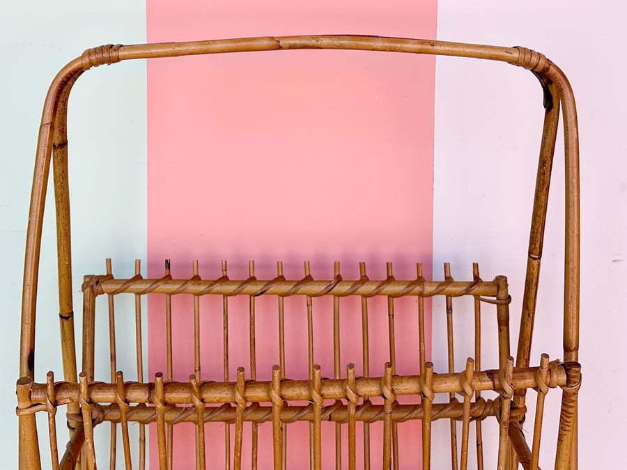 Old Florida Rattan Magazine Rack