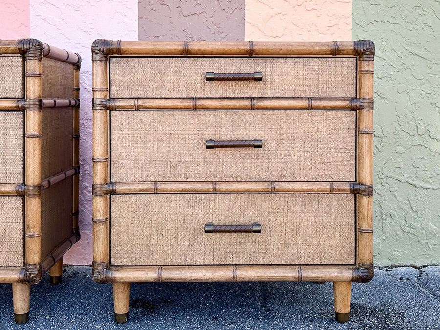 Pair of Modern Oversized Island Chic Nightstands