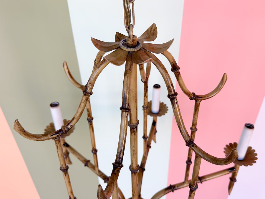Faux Bamboo Pagoda Chandelier