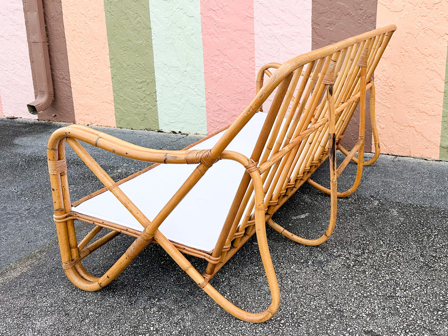 Old Florida Rattan Sofa
