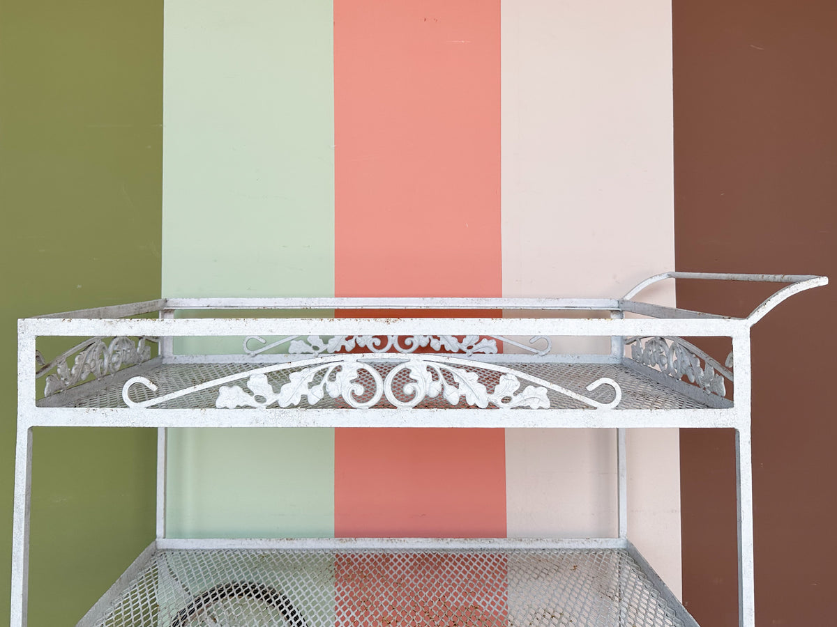 1950s Russell Woodard Wrought Iron Bar Cart