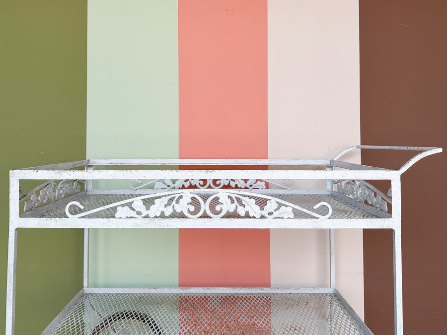 1950s Russell Woodard Wrought Iron Bar Cart