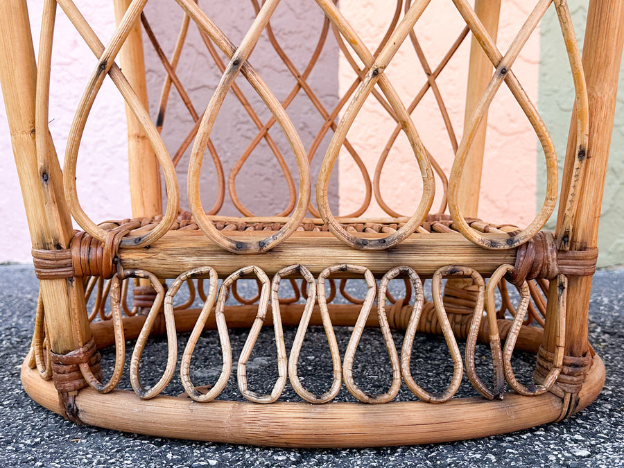 Pair of Coastal Rattan Side Tables