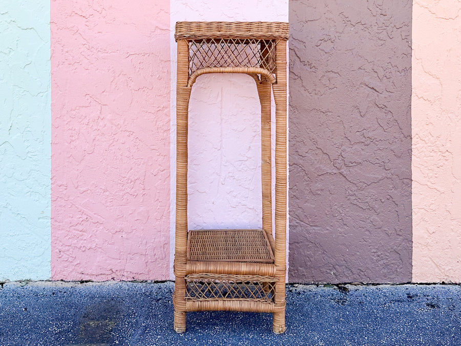 Pair of Rattan Plant Stands