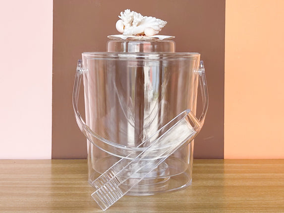 Coral and Clam Lucite Ice Bucket