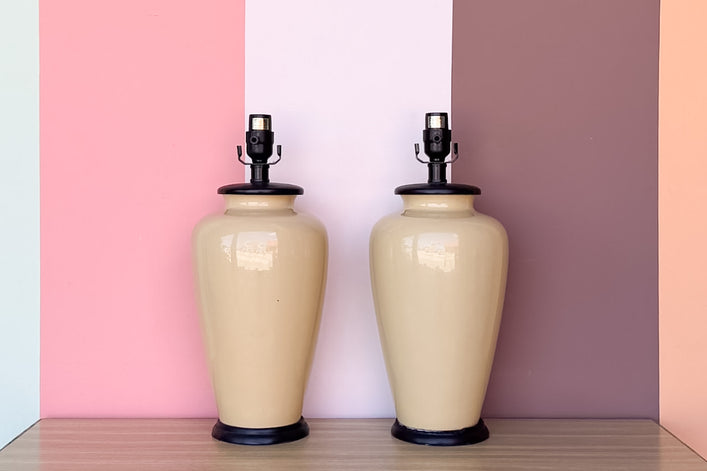 Pair of Butter Yellow Lamps