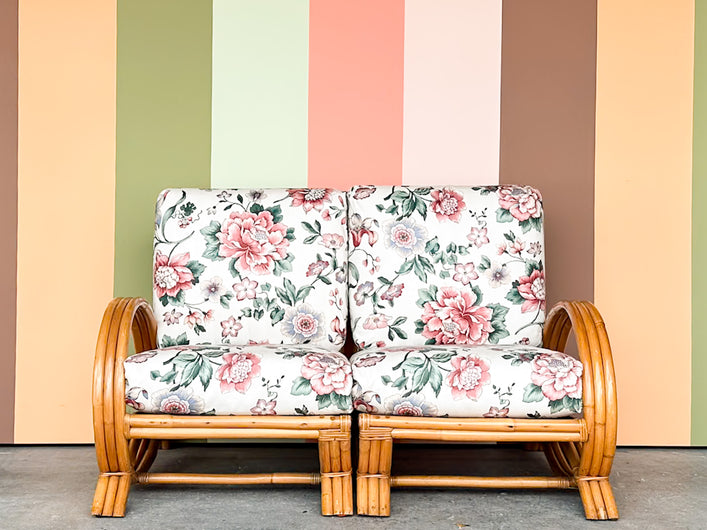 Old Florida Rattan Loveseat