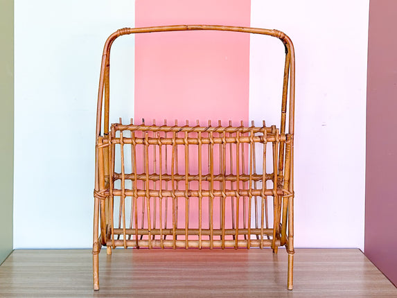 Old Florida Rattan Magazine Rack