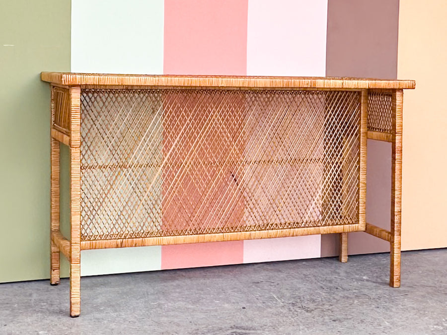 Old Florida Rattan Console