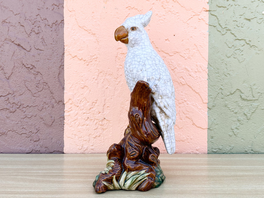 Pair of Ceramic Cockatoos