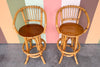 Pair of Old Florida Rattan Bar Stools