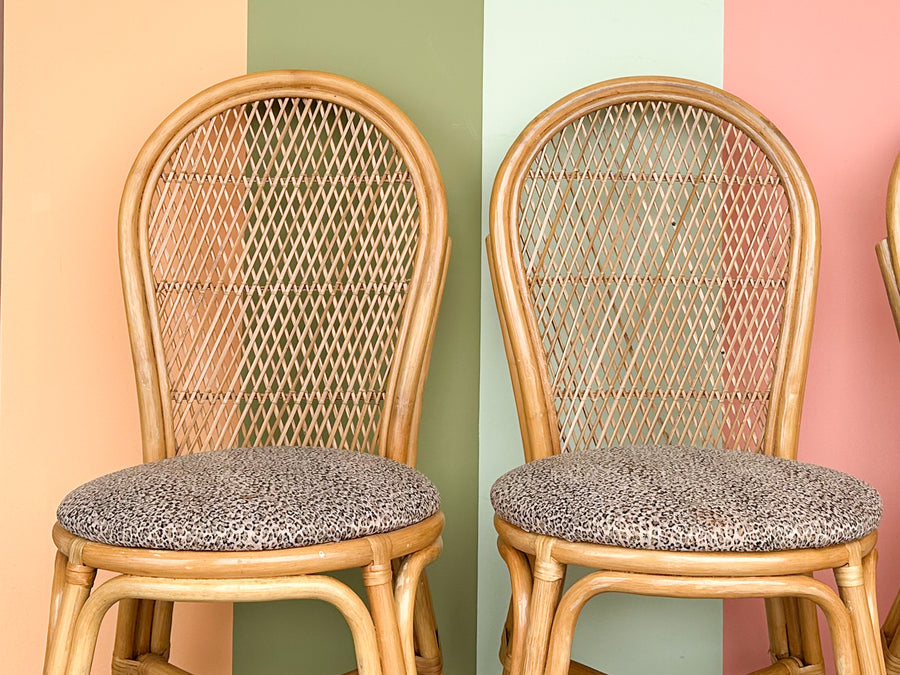 Set of Four Rattan Dining Chairs