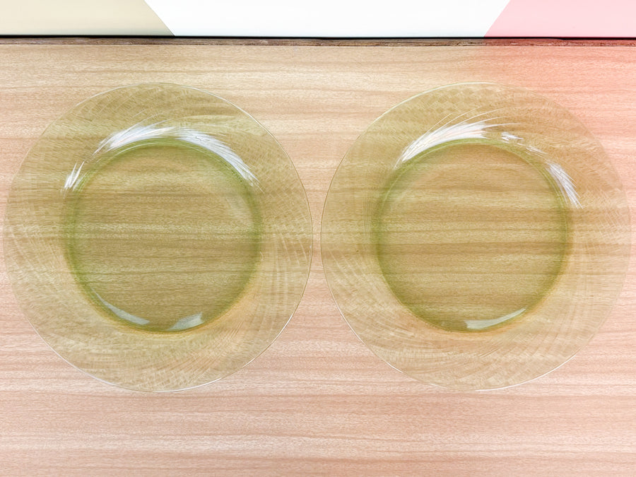 Set of Twelve Green Pyrex Dinner Plates