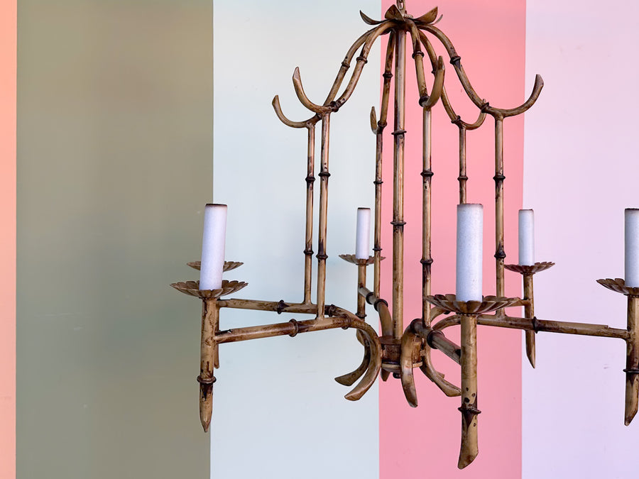 Faux Bamboo Pagoda Chandelier