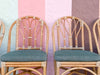 Set of Six Old Florida Rattan Dining Chairs