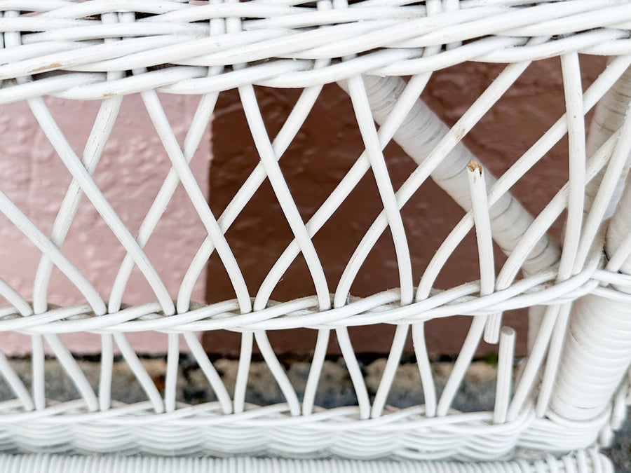 Pair of Braided Wicker Chic Lounge Chairs