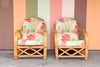 Pair of Old Florida Rattan Lounge Chairs
