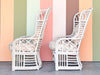 Pair of Ficks Reed Rattan Wing Back Chairs