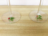 Set of Four Hand Painted Holly Stemware