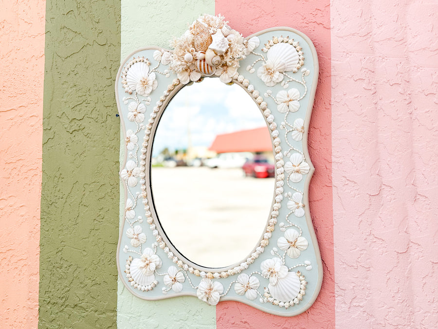 Beautiful Blue Shell Mirror